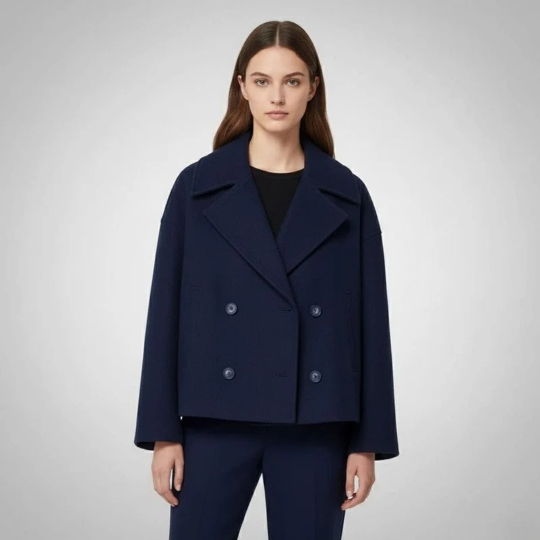 Simone | Damen Winterjacke Mit Knöpfen, Kragen Und Langarm Design