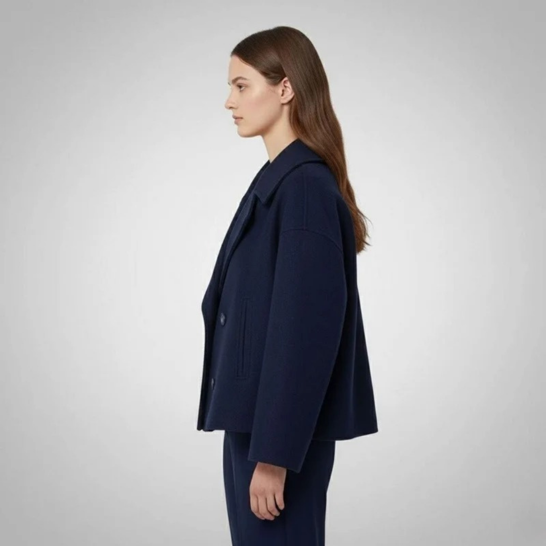Simone | Damen Winterjacke Mit Knöpfen, Kragen Und Langarm Design