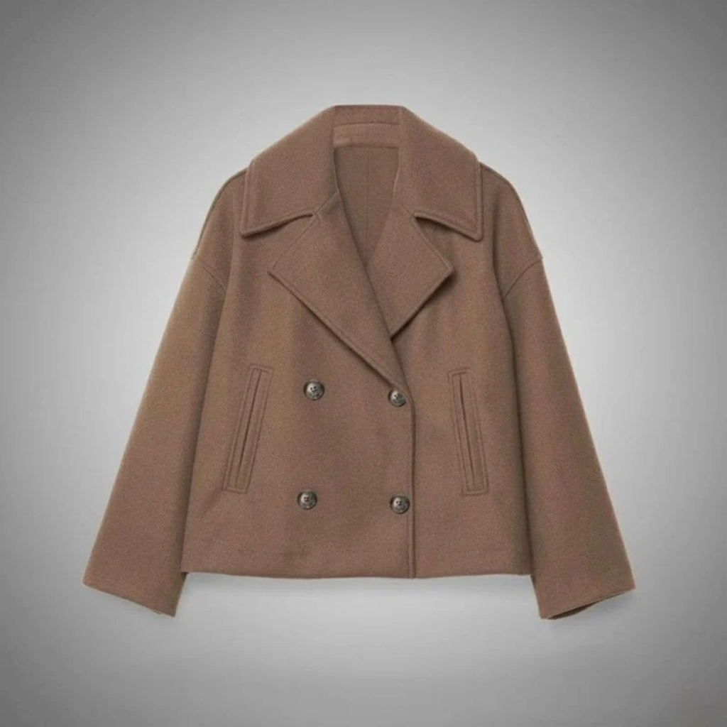 Simone | Damen Winterjacke Mit Knöpfen, Kragen Und Langarm Design