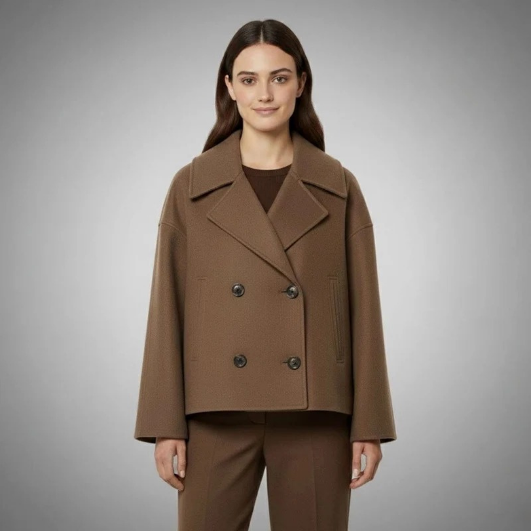 Simone | Damen Winterjacke Mit Knöpfen, Kragen Und Langarm Design