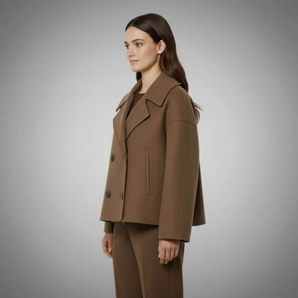 Simone | Damen Winterjacke Mit Knöpfen, Kragen Und Langarm Design