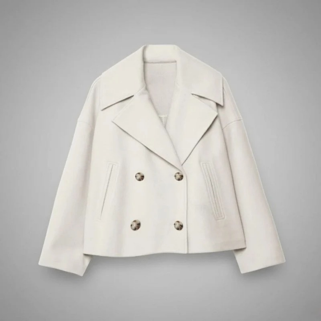 Simone | Damen Winterjacke Mit Knöpfen, Kragen Und Langarm Design