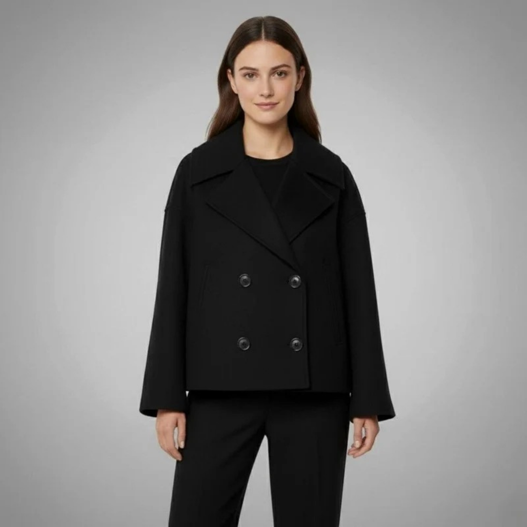 Simone | Damen Winterjacke Mit Knöpfen, Kragen Und Langarm Design
