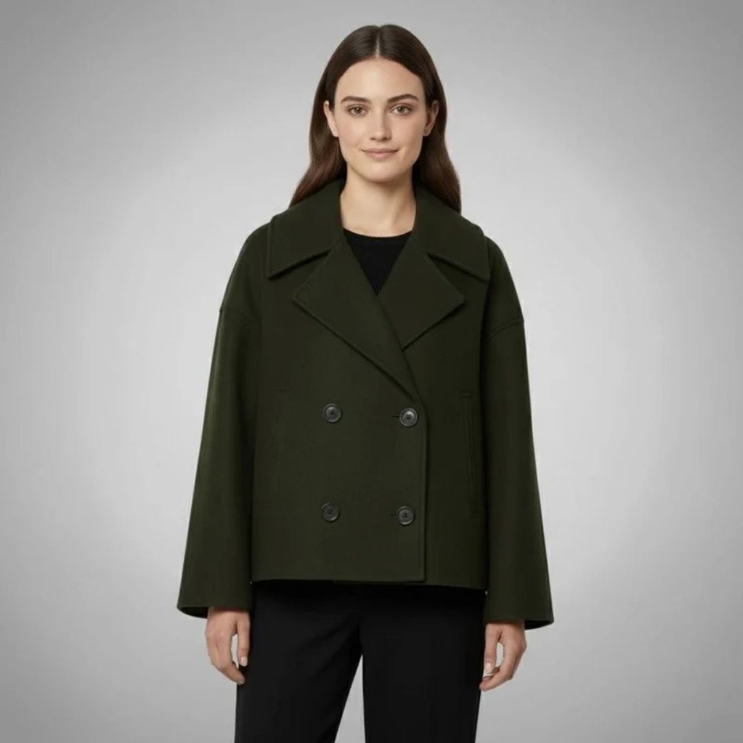 Simone | Damen Winterjacke Mit Knöpfen, Kragen Und Langarm Design
