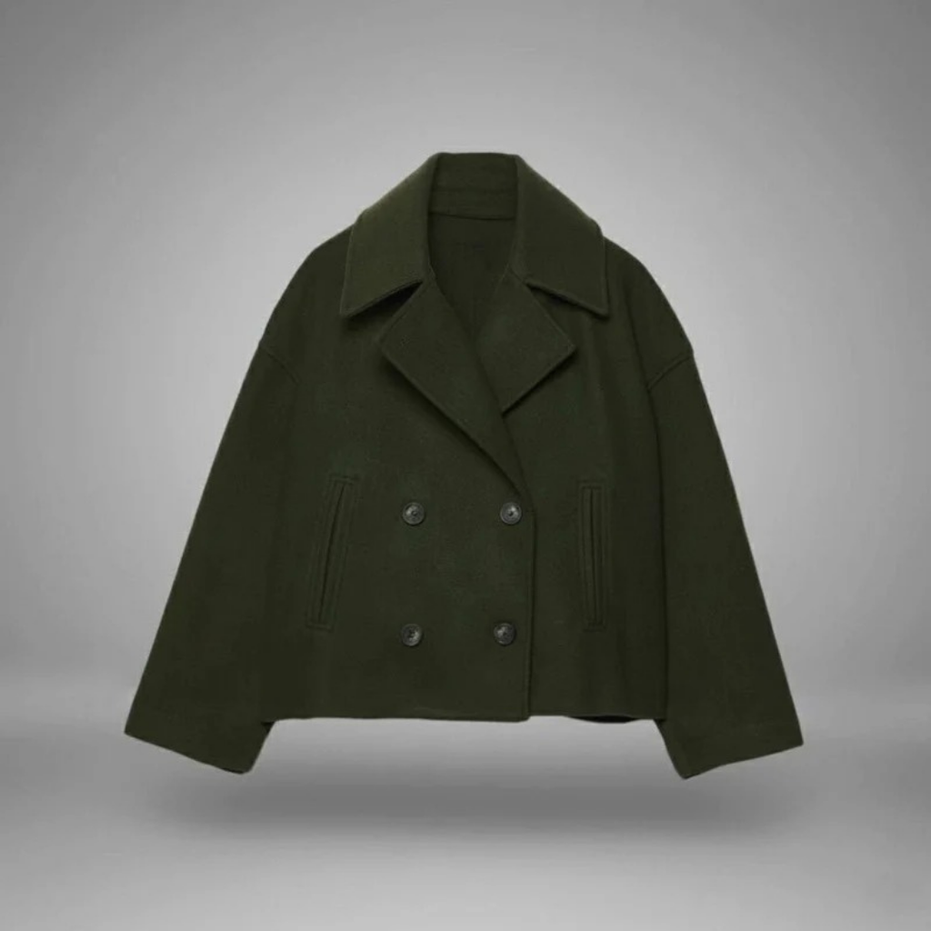 Simone | Damen Winterjacke Mit Knöpfen, Kragen Und Langarm Design