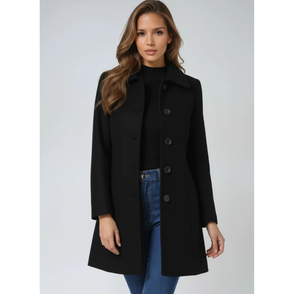 Sina | Damen Klassische Trench Coat mit Knopfleiste