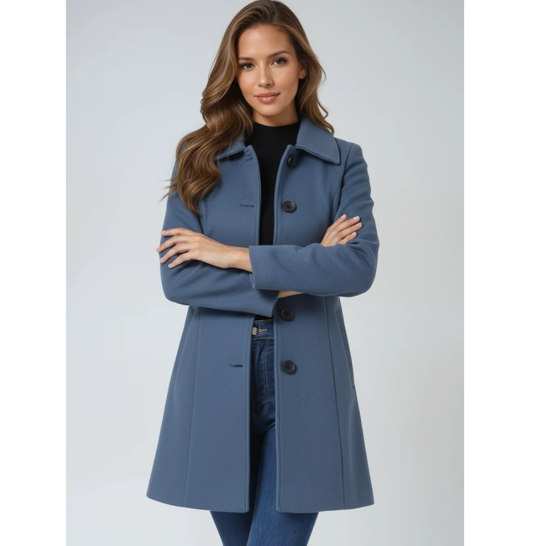 Sina | Damen Klassische Trench Coat mit Knopfleiste