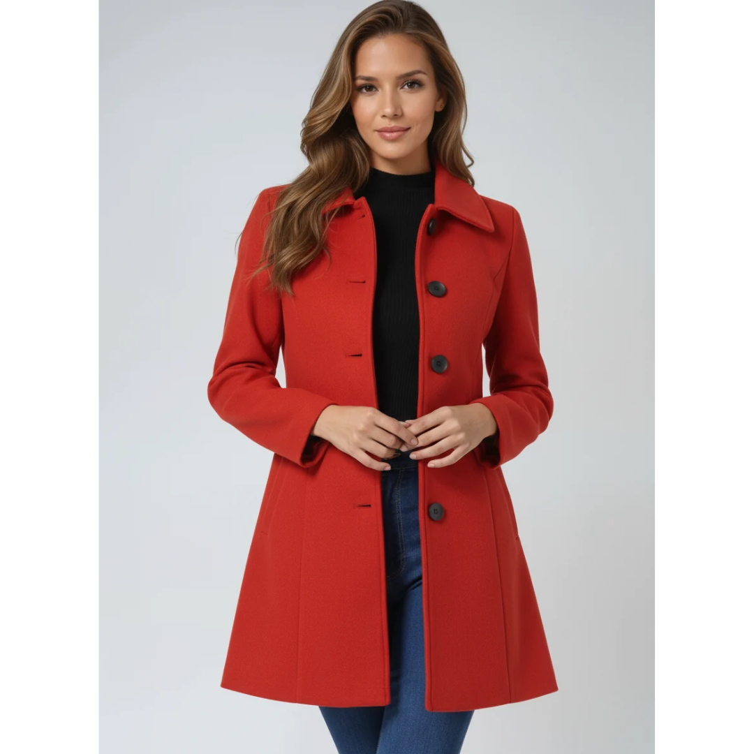 Sina | Damen Klassische Trench Coat mit Knopfleiste