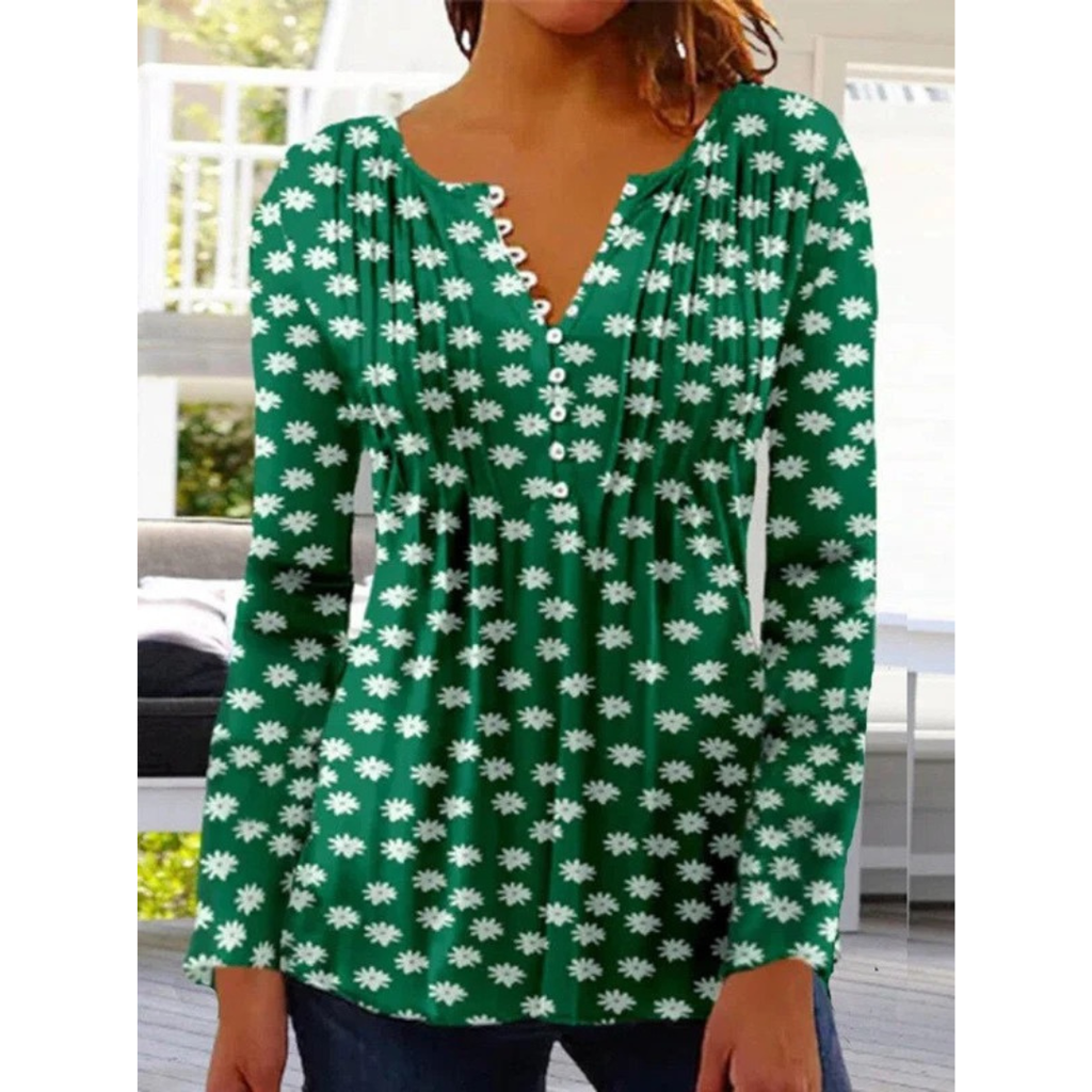 Sina | Damen Langarm Bluse Mit Blumenmuster