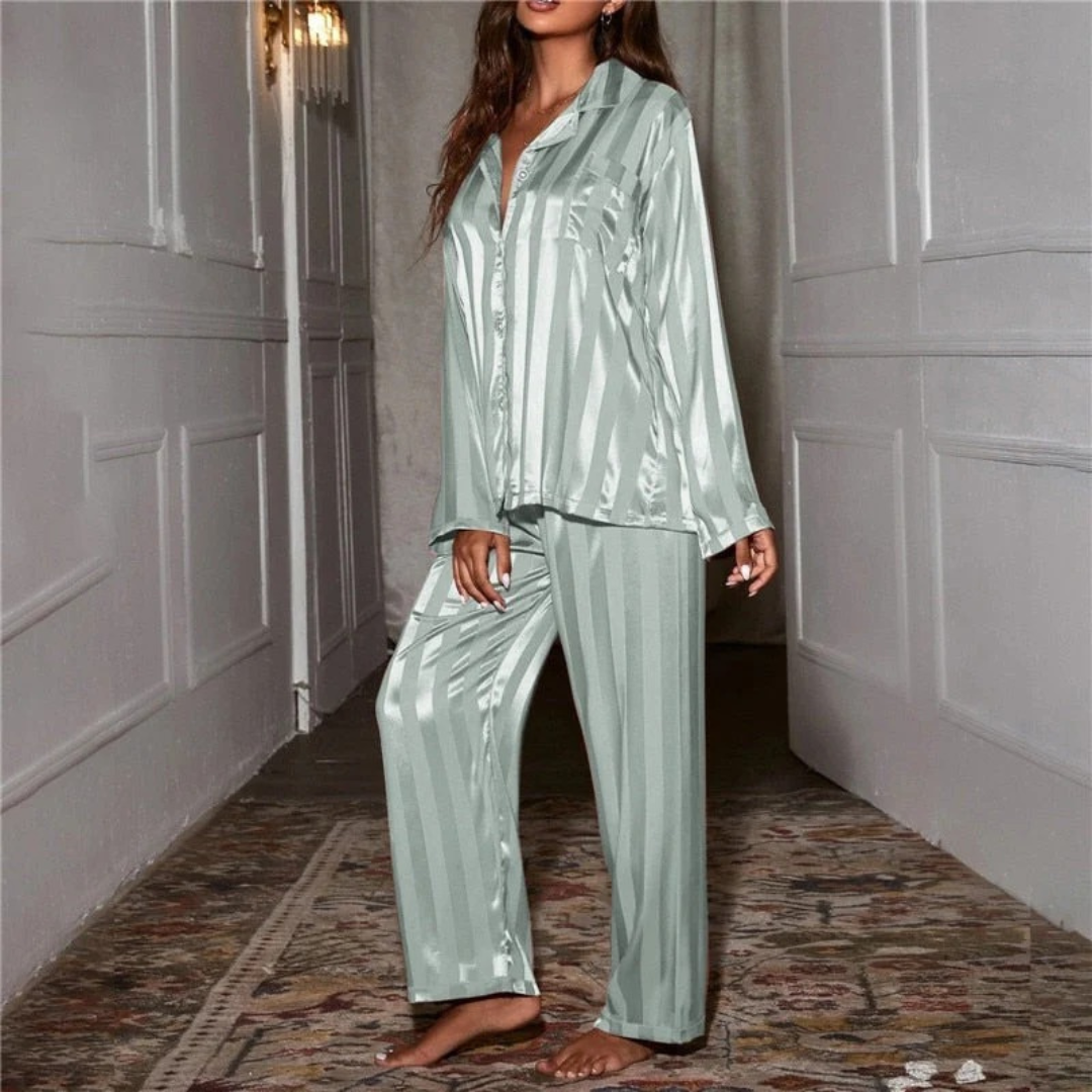 Sina | Damen Pyjama mit Langarm und Hose