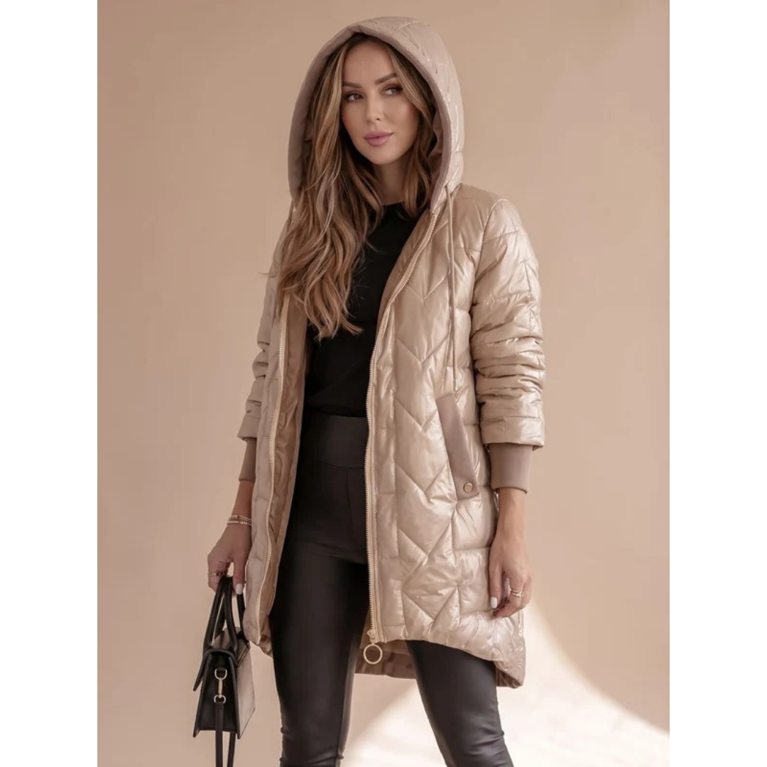 Solea | Winterjacke Damen mit Kapuze und Taschen an den Seiten