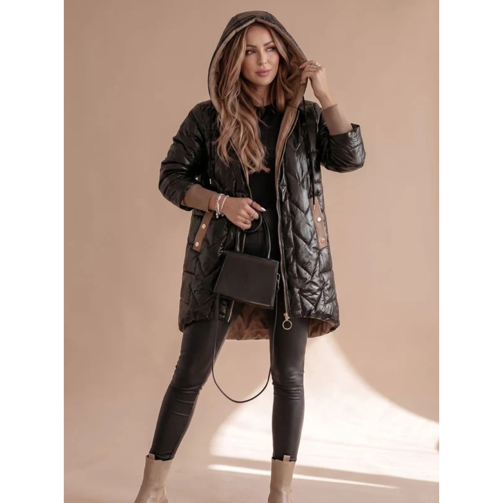 Solea | Winterjacke Damen mit Kapuze und Taschen an den Seiten