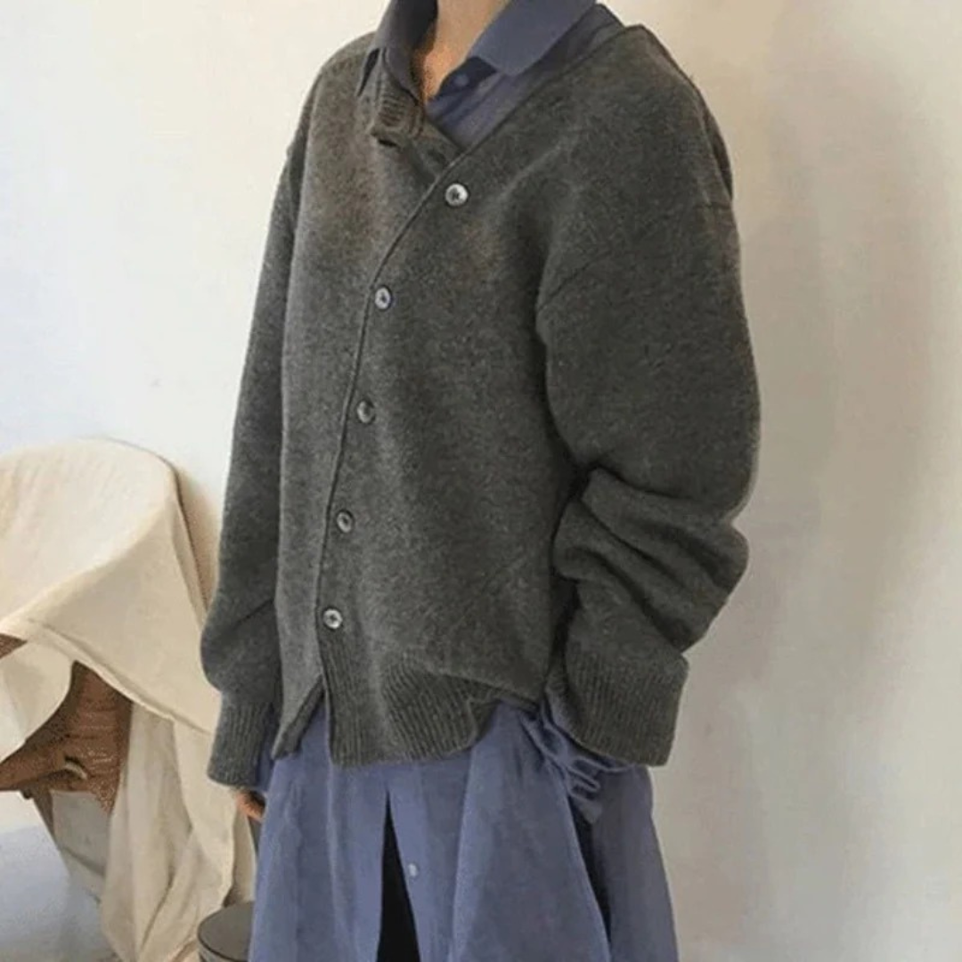 Solveig | Damen Strickjacke mit Knöpfen und Strick Optik