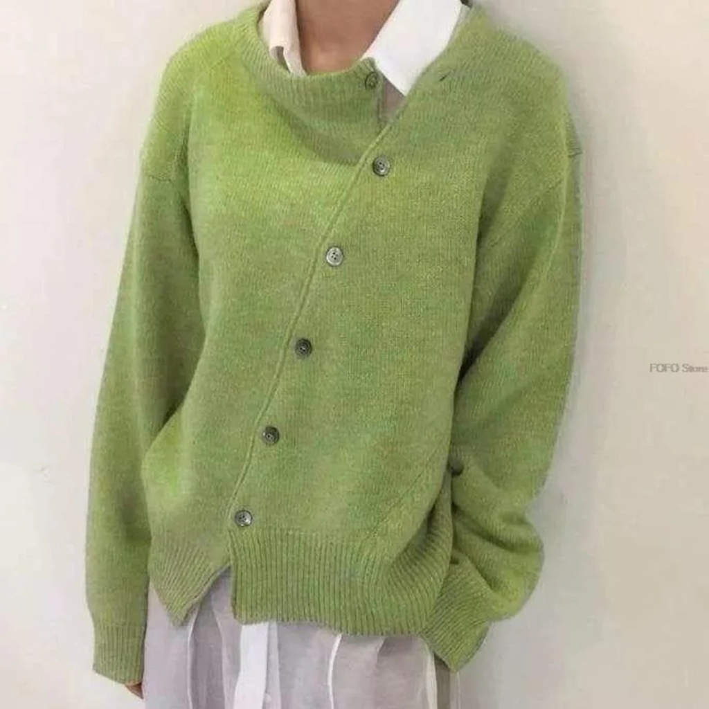 Solveig | Damen Strickjacke mit Knöpfen und Strick Optik