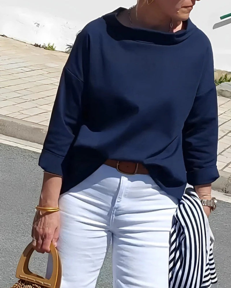 Sommer Damen langärmelige Bluse | Klarer Schnitt