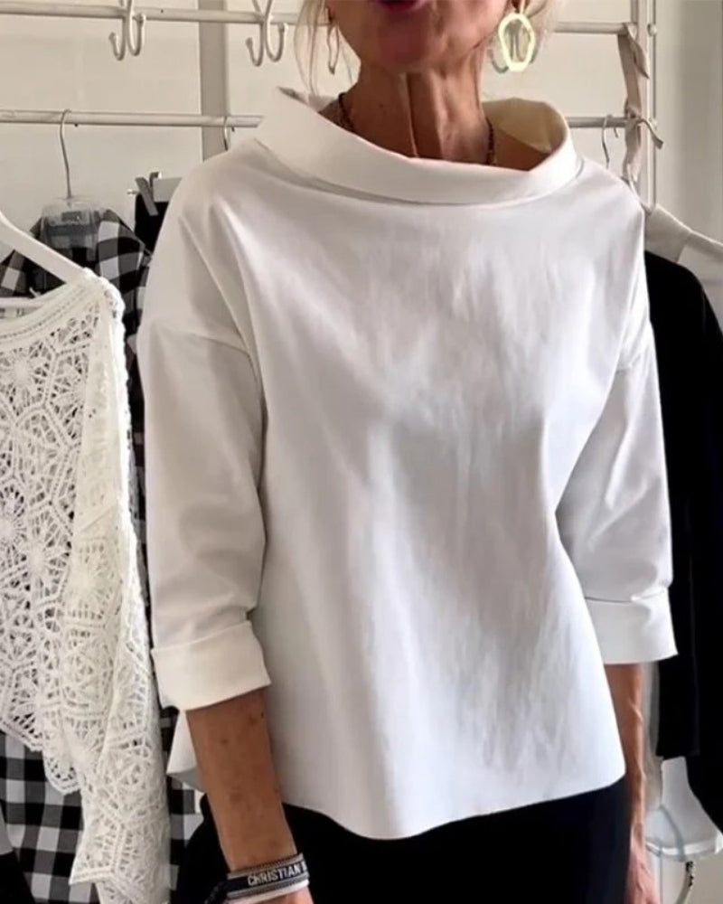 Sommer Damen langärmelige Bluse | Klarer Schnitt