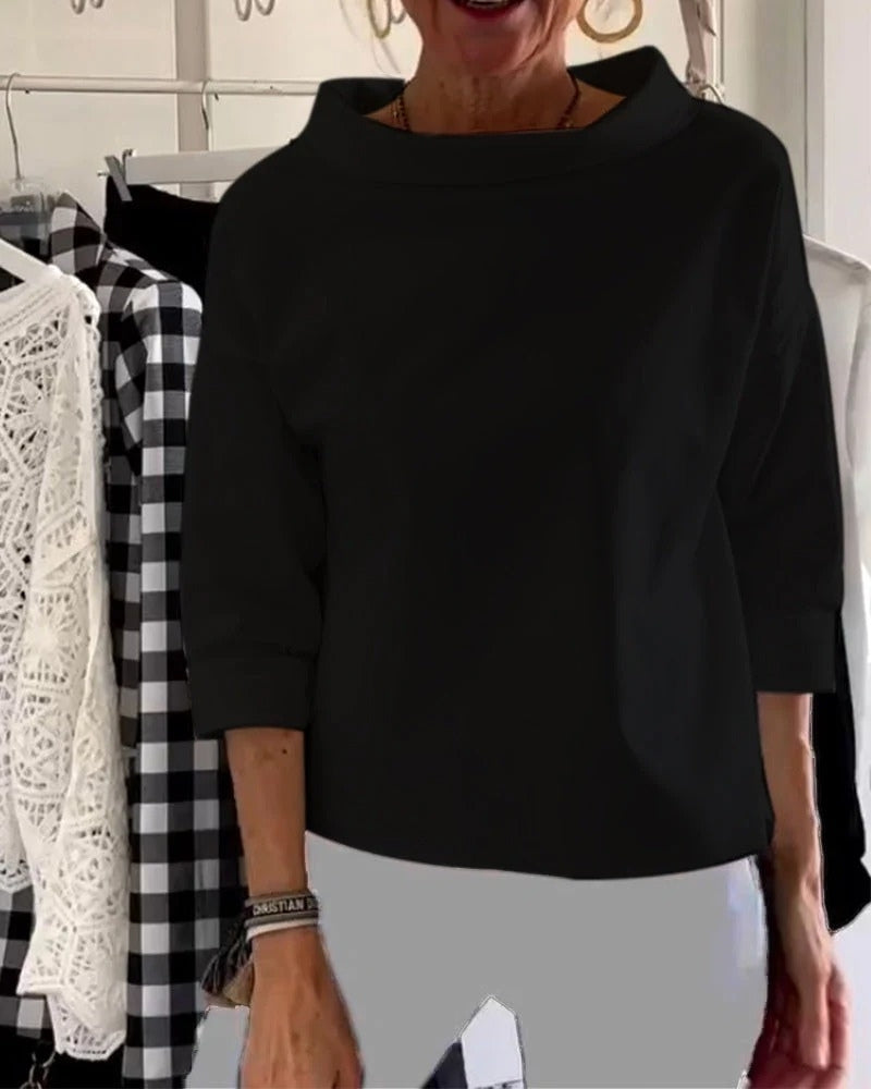 Sommer Damen langärmelige Bluse | Klarer Schnitt