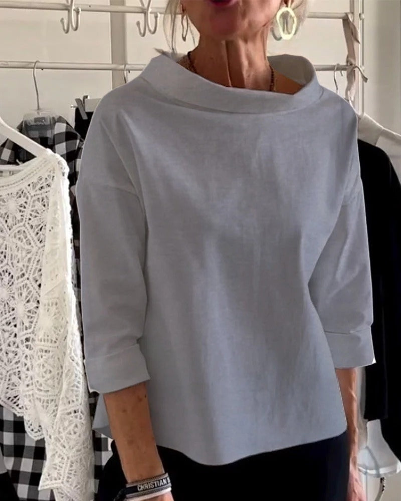 Sommer Damen langärmelige Bluse | Klarer Schnitt