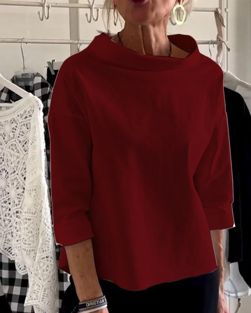 Sommer Damen langärmelige Bluse | Klarer Schnitt