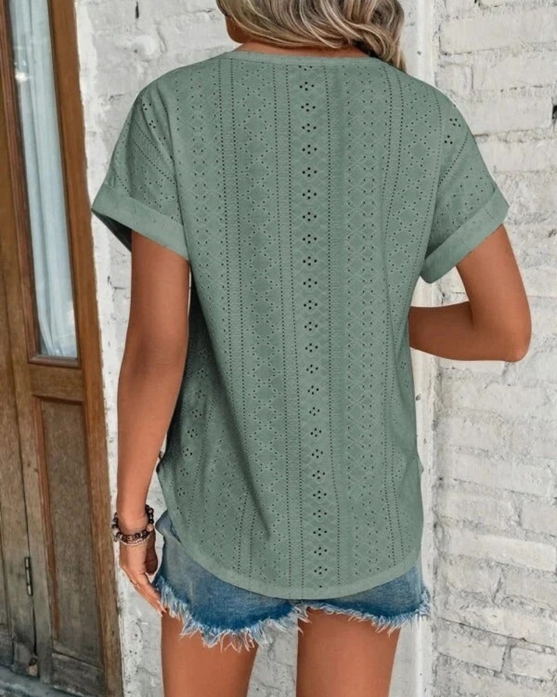 Sommer Damen lockere Bluse | Kurzarm