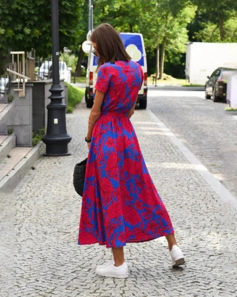 Sommer Midikleid Damen in Wickeloptik | Festliche Anlässe