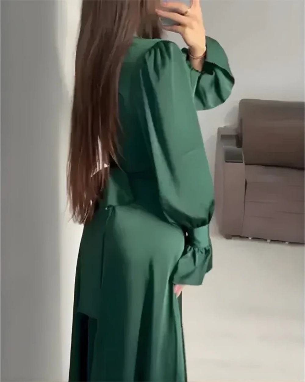 Sophie | Damen Elegantes Maxi Abendkleid mit langen Ärmeln