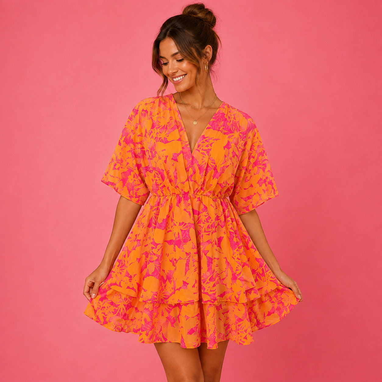 Sophie | Damen Leichtes Boho Cocktailkleid