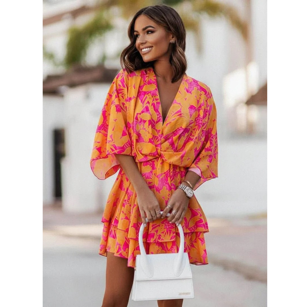 Sophie | Damen Leichtes Boho Cocktailkleid