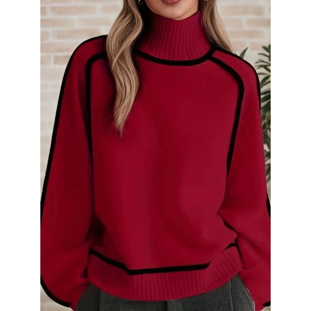 Sophie | Damen Oversize Rollkragenpullover Langarm
