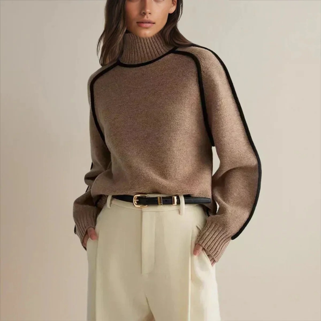 Sophie | Damen Oversize Rollkragenpullover Langarm