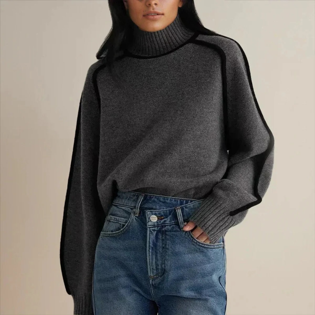 Sophie | Damen Oversize Rollkragenpullover Langarm