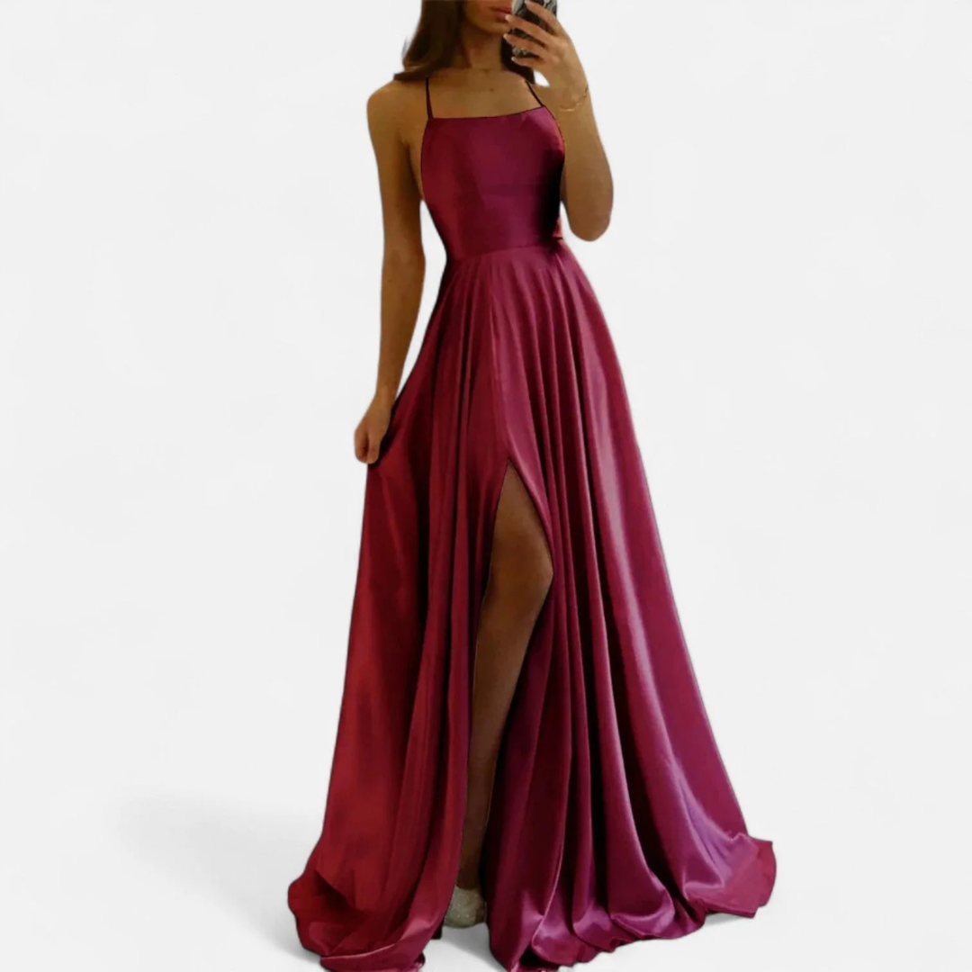 Soraya | Damen Maxi Kleid Für Hochzeitsgast Mit Schlitz Detail