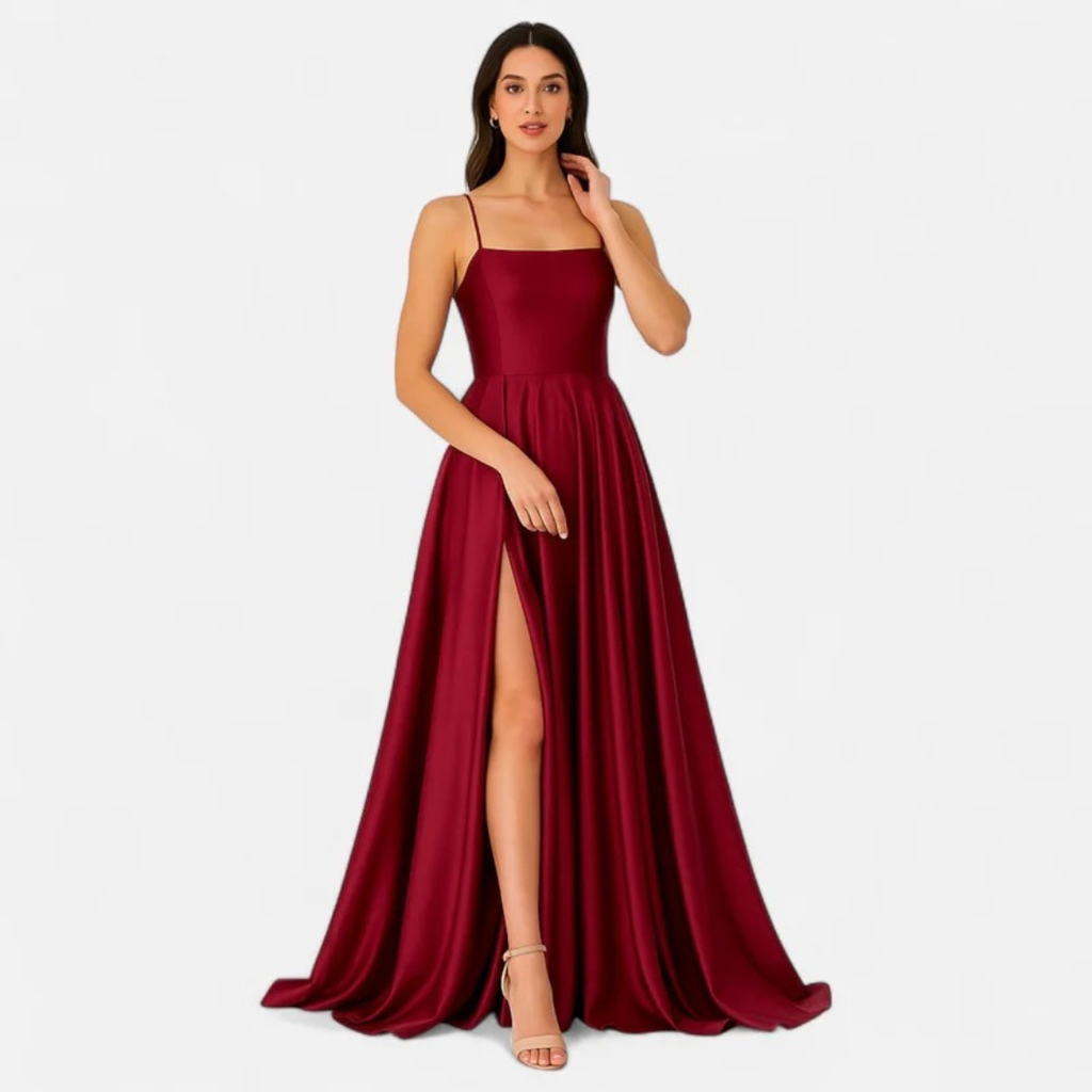 Soraya | Damen Maxi Kleid Für Hochzeitsgast Mit Schlitz Detail