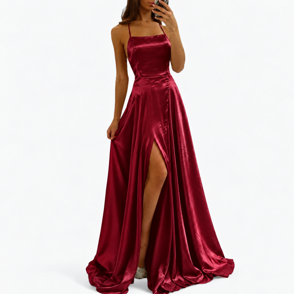 Soraya | Damen Maxi Kleid Für Hochzeitsgast Mit Schlitz Detail