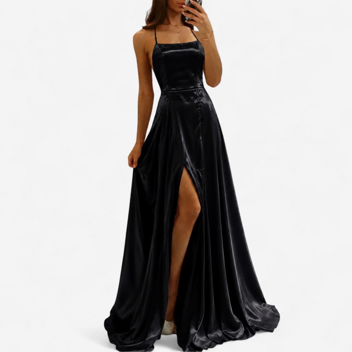 Soraya | Damen Maxi Kleid Für Hochzeitsgast Mit Schlitz Detail