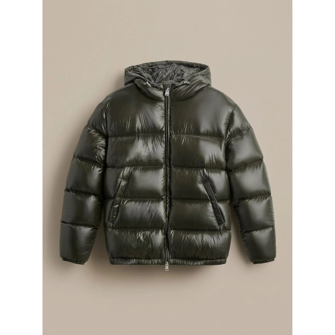 Stefan | Herren Puffer Winterjacke mit Kapuze und Reißverschluss