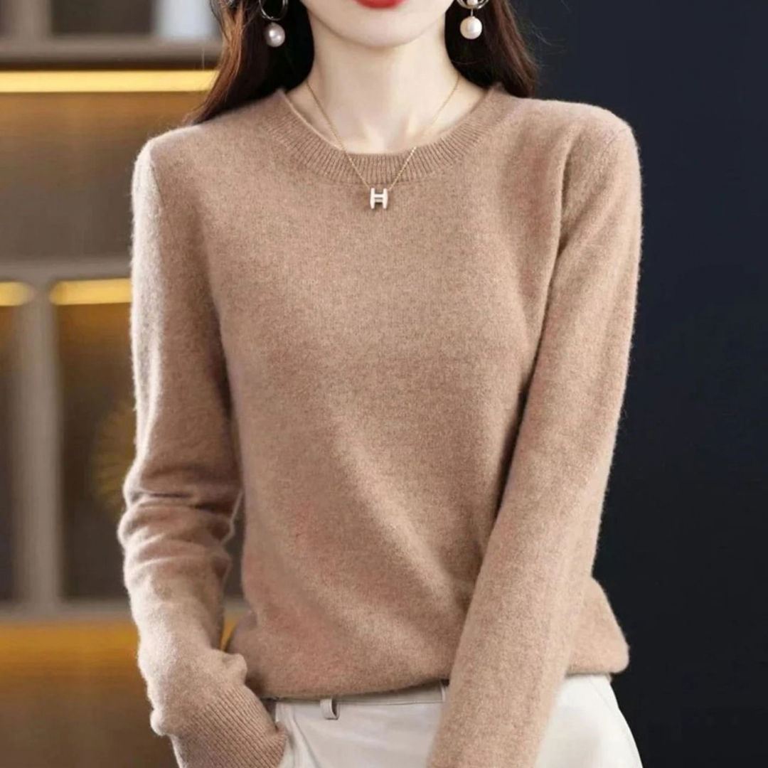 Stefanie | Damen Klassischer Strickpullover mit Langarm