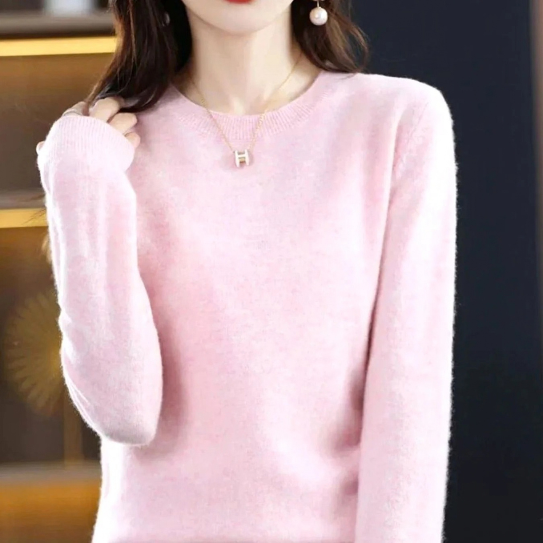 Stefanie | Damen Klassischer Strickpullover mit Langarm