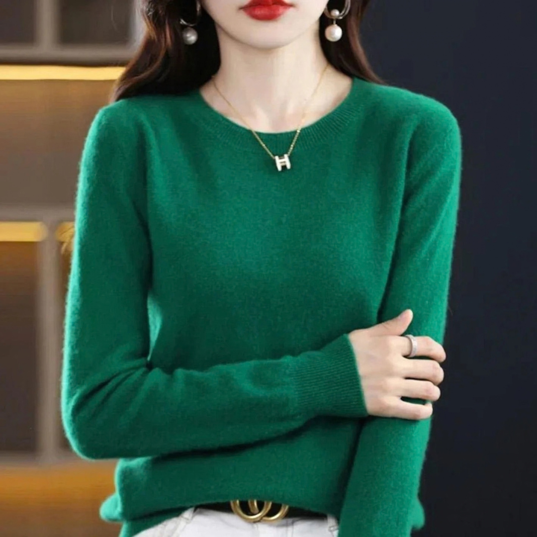 Stefanie | Damen Klassischer Strickpullover mit Langarm