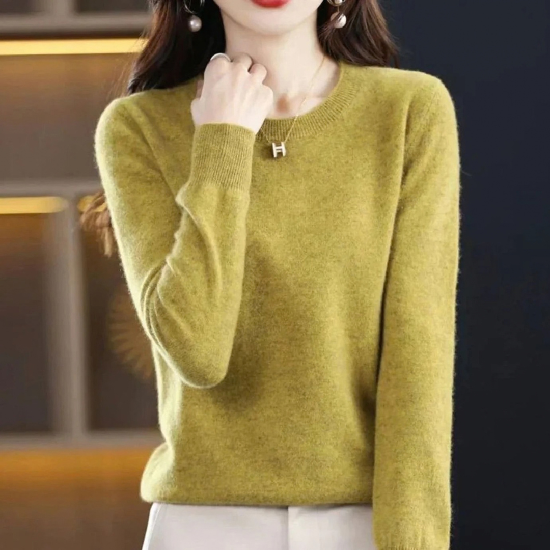 Stefanie | Damen Klassischer Strickpullover mit Langarm