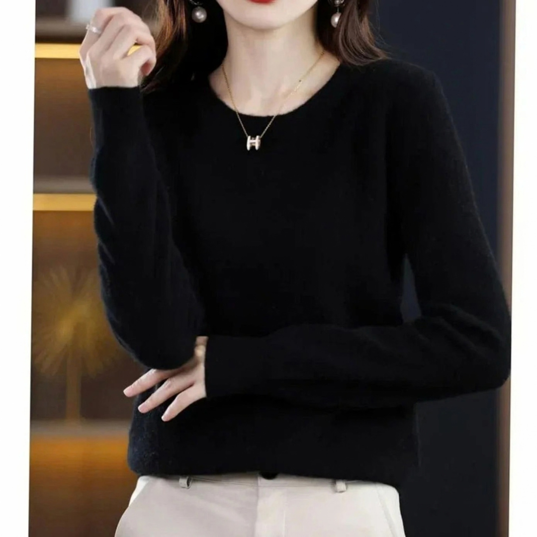 Stefanie | Damen Klassischer Strickpullover mit Langarm