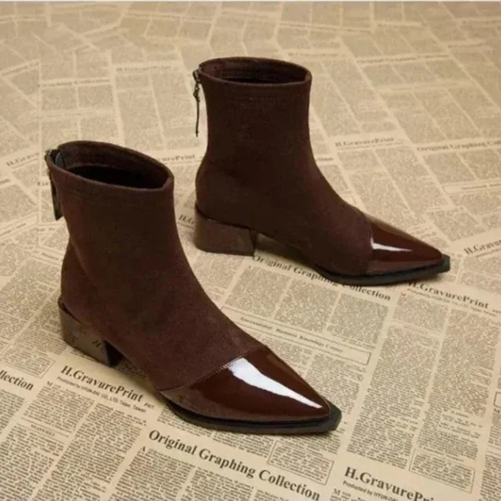 Stiefeletten mit spitzer Form und Reißverschluss – Damen Stiefeletten für den Alltag