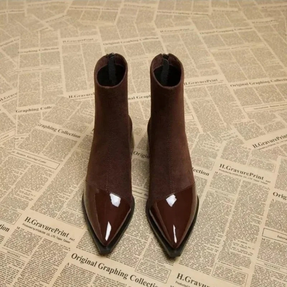 Stiefeletten mit spitzer Form und Reißverschluss – Damen Stiefeletten für den Alltag