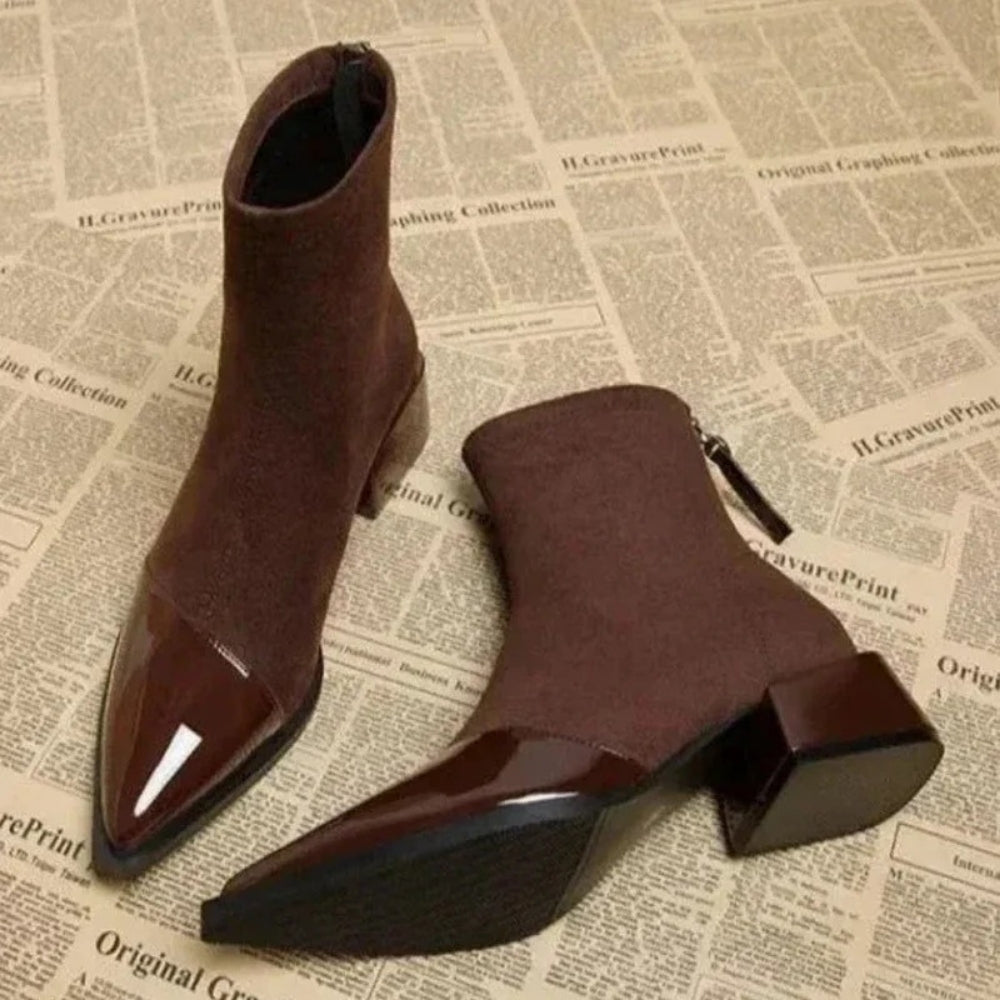 Stiefeletten mit spitzer Form und Reißverschluss – Damen Stiefeletten für den Alltag