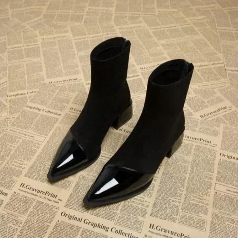 Stiefeletten mit spitzer Form und Reißverschluss – Damen Stiefeletten für den Alltag