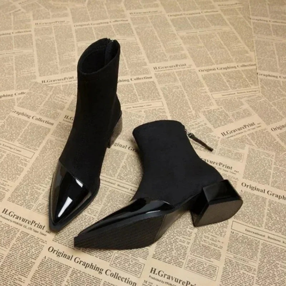 Stiefeletten mit spitzer Form und Reißverschluss – Damen Stiefeletten für den Alltag