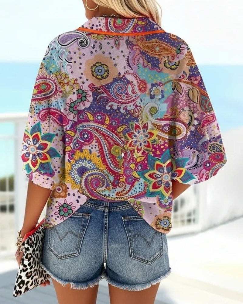 Strand Bluse mit Mandala Muster | Damen