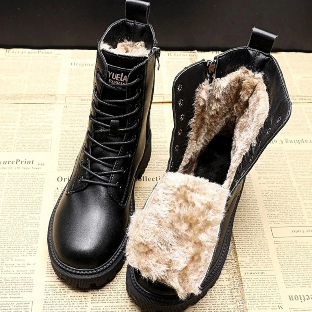 Susanne | Damen Schwarze Winter Stiefeletten Mit Weicher Fütterung Und Komfort Sohle