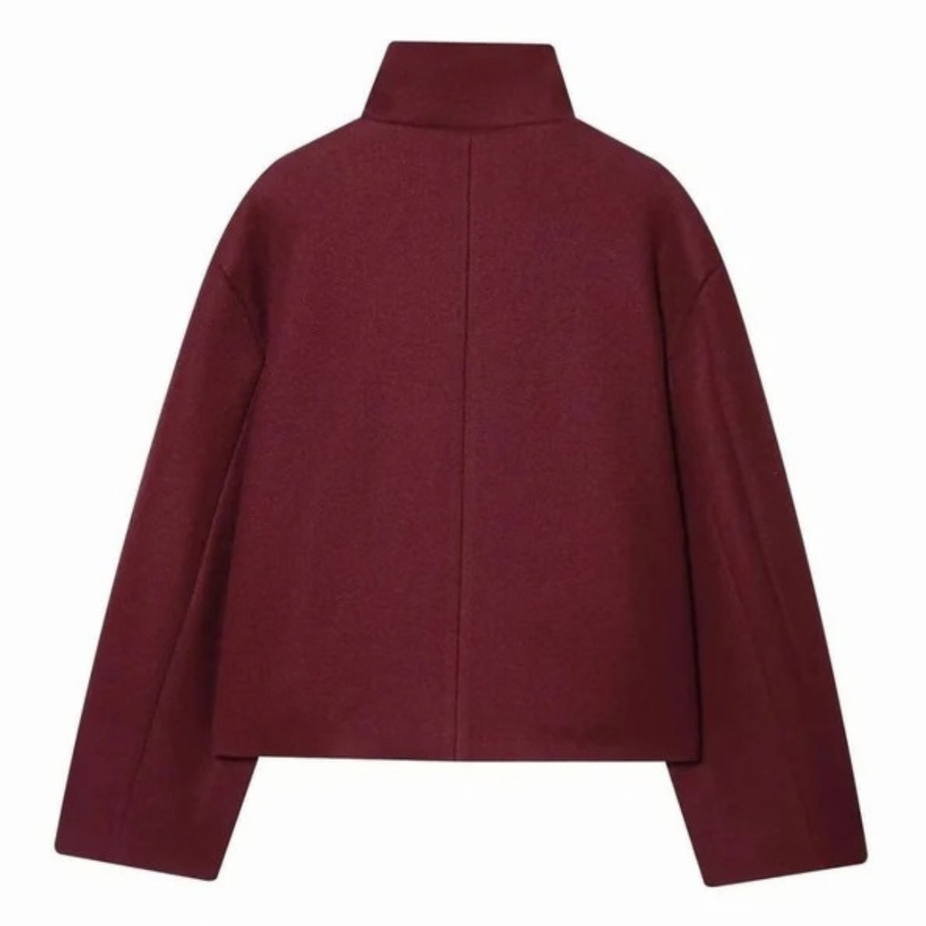 Susanne | Damen Vintage Winterjacke mit Stehkragen, kurzen Schnitt und Knöpfen