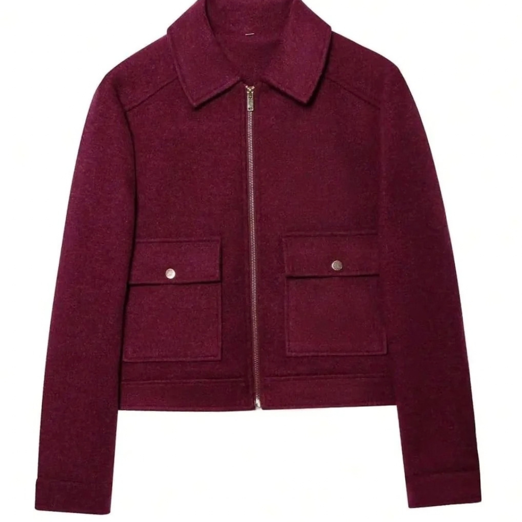 Susanne | Damen Vintage Winterjacke mit Stehkragen, kurzen Schnitt und Knöpfen